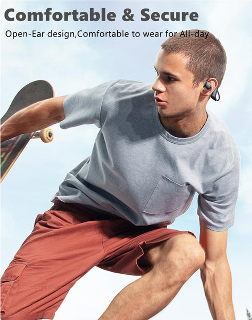 Bone Conduction Headphones Bluetooth Open Ear Earphones Wireless On Ear Headphones Up to 38 Hours Playtime Sport Wireless Headset for Running,Cycl...