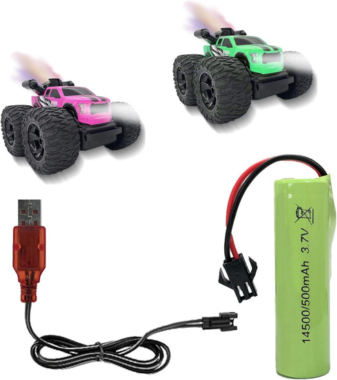 10Leccion 3.7V 500mAh 14500 Rechargeable Li-ion Battery SM-2P Joint with USB Charger for RC Cars, Toys and Remote Control Monster Trucks......