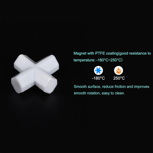 MECCANIXITY Magnetic Stirrer Mixer Stir Bar Rod 25mm(1") Cross Shape Coating Magnet White for Laboratory 3Pcs...