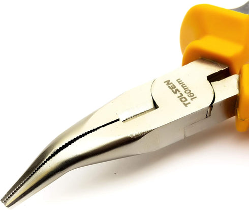 Tolsen Industrial 6" 160mm Bent Snip Needle Nose Pliers Wire Cutter...