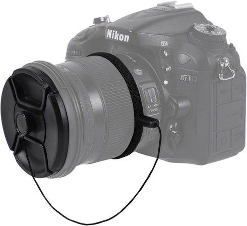 2 Pack 55mm Snap-On Center-Pinch Lens Cap, Extra Strong Springs, Camera Lens Cover, Made from 100% Recycled Plastic - Compatible with Nikon, Canon...