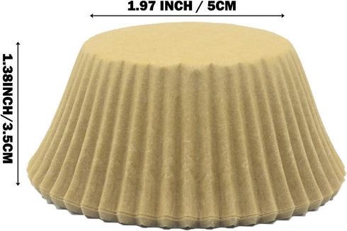 Premium Natural Greaseproof Cupcake Liners Muffin Paper Baking Cups Standard Size, 200-Count...