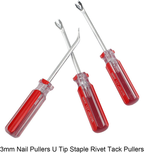 3pcs Tack Lifter, Nail Staple Puller Remover, Tack Puller Screwdriver Tack Rivet Remover Tool, V Tip Pry Screwdriver Removal Tool (7.4" Length)...