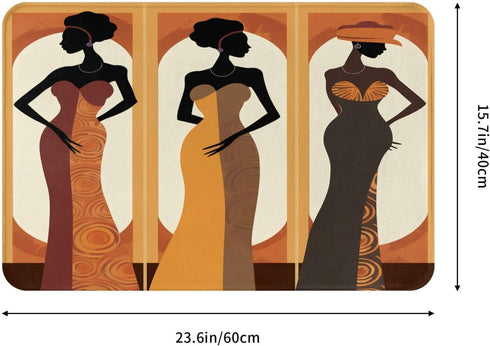 African Woman Entrance Welcome Door Mat, Soft Kitchen Rugs Indoor Floor Doormat Black Girls Washable Home Carpet Decor 23.6x15.7 in...