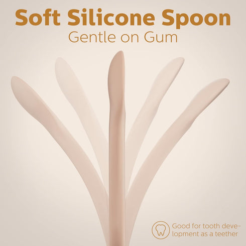 5 Pieces Silicone Baby Spoons Kids Utensils Self Feeding Supplies First Stage Baby Heat Resistant Food Spoon Safe Infant Baby Spoon for Over 6 Mon...