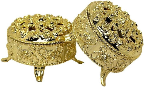 2.5 Inch Plastic Trinket Box Wedding Favor Table Decorations-Gold (12 Sets)...