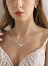 Bridal Jewelry Crystal Rhinestone Set for Wedding Prom Silver Pendant Necklace and Earrings Sets Simple for Women Bride Bridesmaids Graduate Birth...