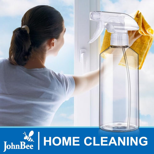 JohnBee Spray Bottles - 16.9oz/2Pack - Premium Adjustable Spray Bottles for Cleaning - No Leak And Clog Mister Spray Bottle - Spray Bottle For Hai...