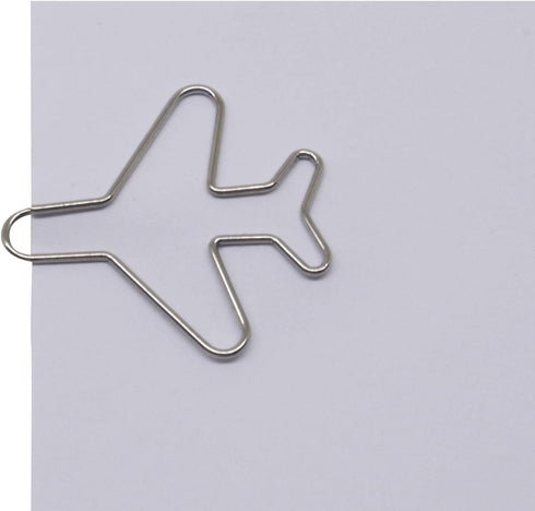 100 Count Airplane Shaped Paper Clips Great for Paper Clip Collectors or Office Gift - Comes in Round Tin with Lid and Gift Box - (Silver)...