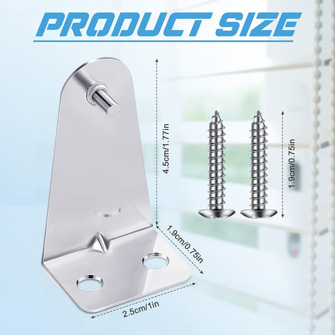 Set of 8 Metal Hold Down Brackets Silver Blinds Brackets Blind Holder Replacements Horizontal Blind Brackets with Screws for Horizontal Blinds Sha...