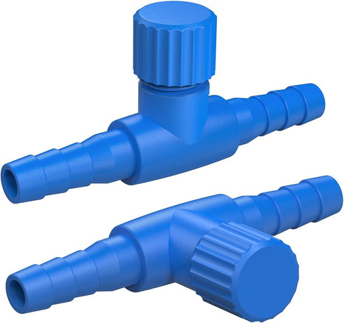 Pawfly Aquarium Air Control Valves for 3/16" ID Airline Tubing Single Way Plastic Air Flow Controllers Regulators Adjustable Blue Hose Connectors ...