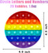 Rainbow Circle Shaped Pop Bubble Fidget Toy with Letters and Numbers, Xmas Gift Sensory Toy with Alphabets Kids Birthday Party Classroom Prize Str...