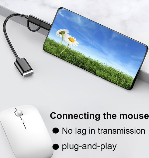 2-in-1 USB C/Micro to USB OTG Adapter, USB to Android Adapter Cable, Compatible with MacBook Pro Android Google Samsung Galaxy S21 S22 S23 Note 20...