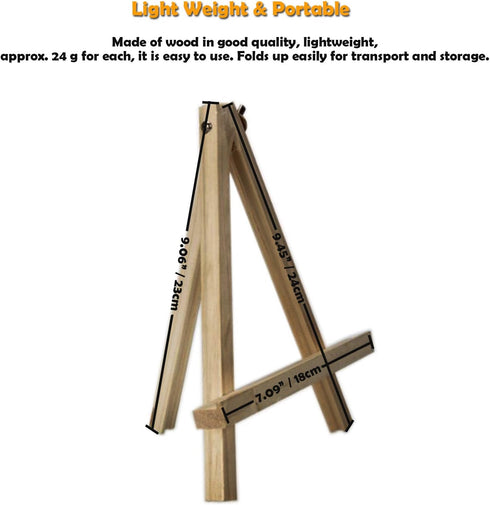 AUVOTTOKA Portable 9" Wood Tripod Tabletop Display Easel for Artist Painting, Sketching, Displaying Photos, Decorative Plates and More...