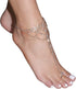 1Pair Summer Beach Water Drop Anklet Rhinestone Toe Ring Foot Chain Bridal Crystal Barefoot Anklet Sandal High Heels Accessories for Women...