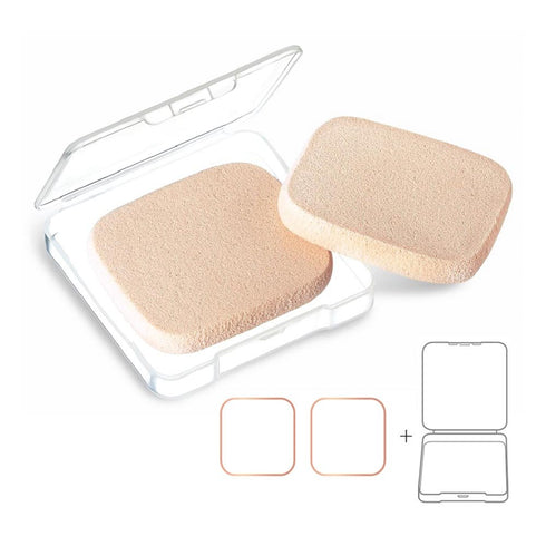 KOOBA 2pcs Square Makeup Sponges with 1 Travel Case, Beauty Face Primer Compact Powder Puff, Blender Sponge Replacement for Cosmetic Flawless Foun...