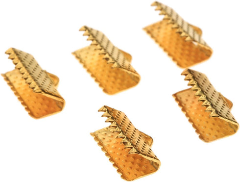 dophee 100Pcs Ribbon Clamps Crimp Ends with Loop, Beads Clasps Hook Tips Clips Connectors Cord Ends DIY Craft Kit for Jewelry Making Bracelet Clos...