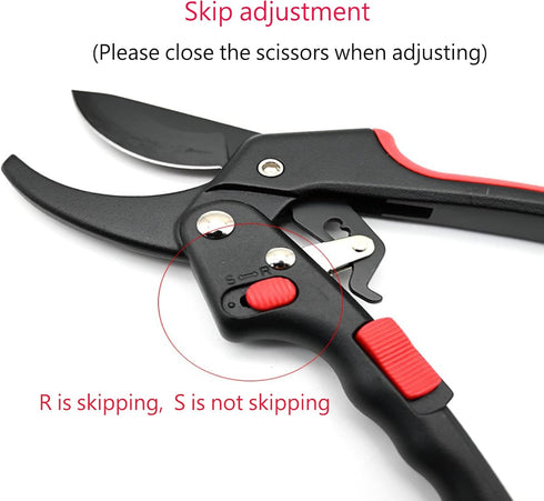 8"Dual mode switch Professional Ratchet Anvil Pruning Shears (LZ-DJ-011BR), Ratcheting Mechanism, Anvil Groove Design,Garden Shears Clippers, Anvi...