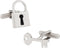 Lock and Key Satin Silver Cufflinks with Presentation Box...