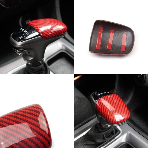 crosselec Carbon Fiber Gear Shift Knob Cover Sticker Head Trim for dodge Charger 2015+ (Red)...