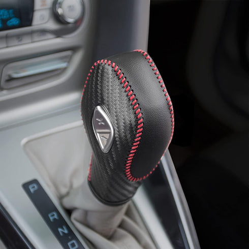 N/C Genuine Leather Automatic at Gear Shift Knob Cover Protector Trim Fit Ford Fusion EcoSport Escape Focus Transit C-Max Energi Wagon Edge Fiesta...