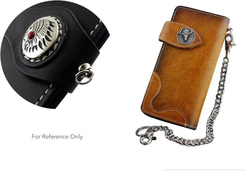 CRAFTMEMORE 2pcs Wallet Chain Connector Solid Brass Ball Post Screwback O-Ring Concho Leather Craft Accessories HRBP (Natural Brass, Inside O-Ring...