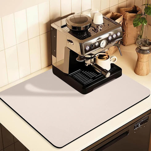 Coffee Mat for Countertops ,Coffee Bar Accessories Fit Under Coffee Maker Espresso Machine, Absorbent Hide Stain Rubber Mat for Countertop ,Dish D...