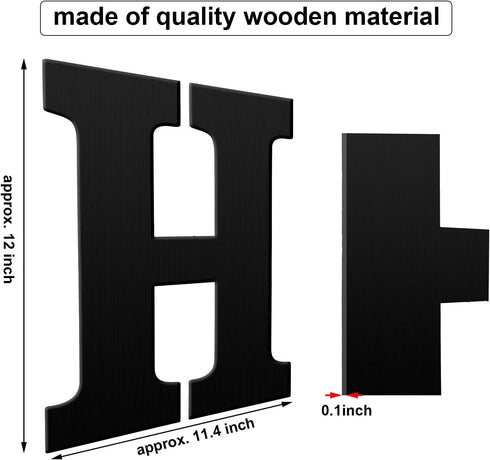 Jetec 4pc 12 Inch Farmhouse Wall Decor Home Sign Wall Decor Wooden Letters Hanging Large for Living Room, Farmhouse, Entryway Home Art(Black)...