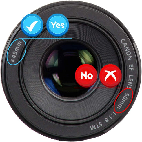 49mm Lens Cap Cover Compatible for Canon EF 50mm f/1.8(Not 1.4) STM(Not II),EF-M 15-45mm f/3.5-6.3 is STM,HUIPUXIANG Sony FE 50mm f/1.8,E 50mm f/1...