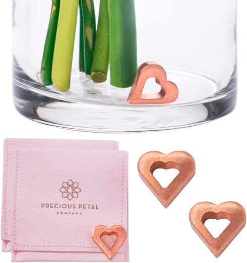 Flower Food Alternative for Fresh Cut Flowers | Copper Charm Keeps Flower Water Clean and Clear | Just Place It in The Vase, Reusable (2 Pack)...
