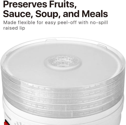Flexzion Dehydrator Fruit Roll Trays - Round Nonstick Reusable Plastic Dehydrator Sheets (11 7/8 Inch) for Creating Homemade Fruit Leathers, Veget...