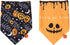 2 Pack Halloween Dog Bandanas with Bell, Pet Holiday Pumpkin Ghost Themed Pattern Triangle Bibs Dog Fall Scarf Accessories Premium Durable Fabric ...