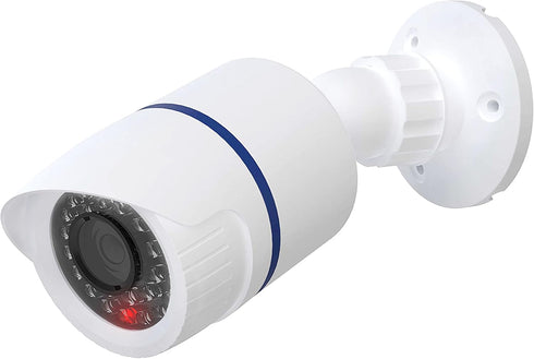 WALI Bullet Dummy Fake Simulated Surveillance Security CCTV Dome Camera Indoor Outdoor with One LED Light, Warning Security Alert Sticker Decal (T...