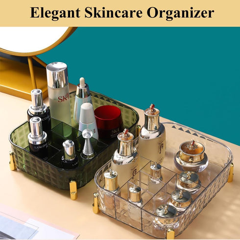 Makeup Organizer Countertop Bedroom Vanity Clear Skincare Organizer Cute Cosmetic Display Cases for Perfumes Lipsticks, Transparent White...