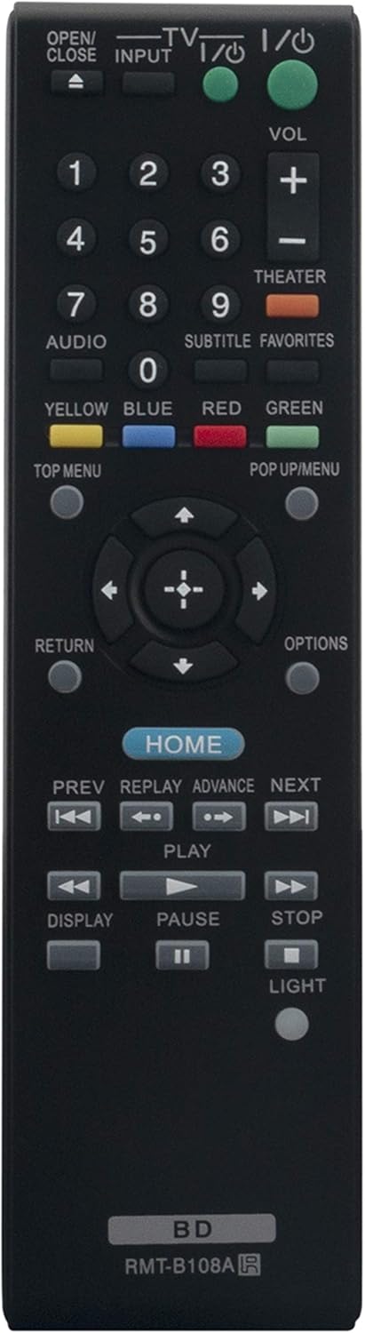 RMT-B108A Replaced Remote fit for Sony 3D Blu-ray Disc Player BDP-BX37 BDP-S770 BDP-S1700ES DVD Player Sub Remote Control RMT-B107A RMT-B108P...