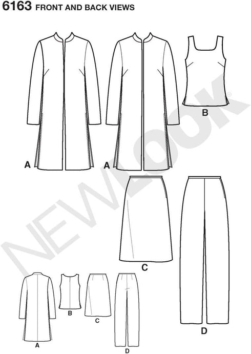 New Look Sewing Pattern 6163 Misses Separates, Size A (8-10-12-14-16-18)...