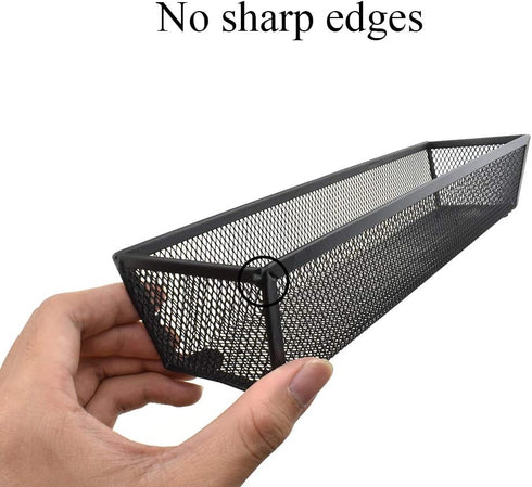 HAHIYO Stackable Mesh Tray Cup 12 x 3 x 2 inches Sturdy Container for Desk Drawer Organizer Collection for Home Office School Kitchen Soft Foam Fe...