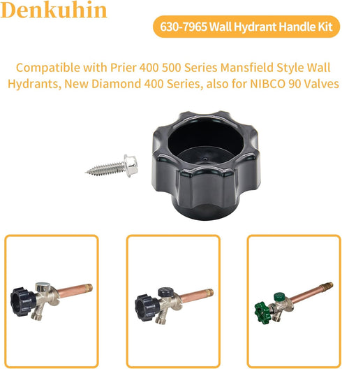 630-7965 Wall Hydrant Handle Kit Compatible with Mansfield Wall Hydrants 300 400 500 Series, Also Suitable for 630-8500 Complete Kit...