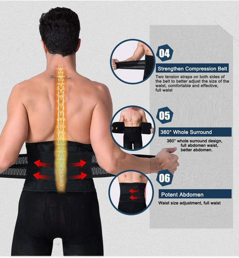 Lower Back Brace - Lumbar Support for Women & Men -Adjustable Compression & Breathable Waist Trainer Belt Weight Loss for Gym, Posture, Pain Relie...