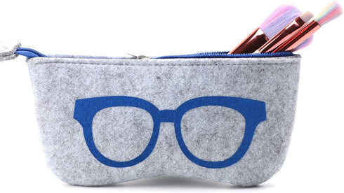 Soleebee 4 Pack Portable Eyeglasses Bag Case Soft Felt Zipper Glasses Purse Bag Makeup Storage Pouch...