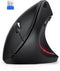 Ergonomic Mouse, 2.4GHz Optical Vertical Mouse with 5 Adjustable DPI Levels, Up to 4800 DPI, Silent Wireless Mouse with 6 Ergonomic Buttons for La...