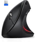 Ergonomic Mouse, 2.4GHz Optical Vertical Mouse with 5 Adjustable DPI Levels, Up to 4800 DPI, Silent Wireless Mouse with 6 Ergonomic Buttons for La...