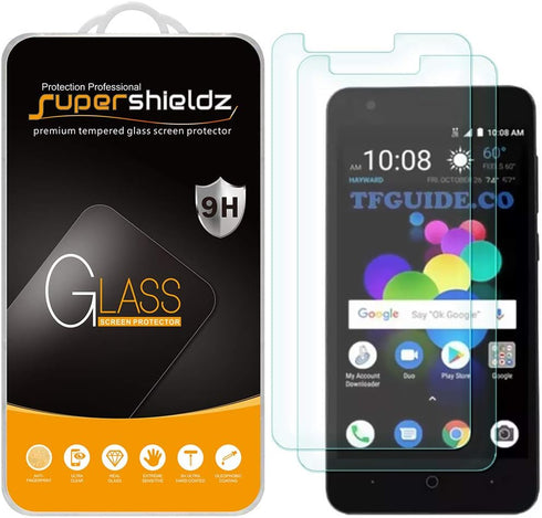 Supershieldz (2 Pack) Designed for ZTE Blade T2 Lite (Z559DL) Tempered Glass Screen Protector, Anti Scratch, Bubble Free...