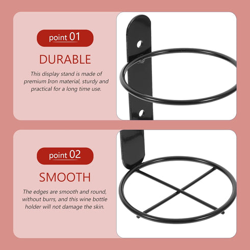 LIFKOME 2Pcs Wall Mounted Wine Rack Red Wine Display Holder Individual Wall Wine Rack Wine Holder Organizer Wine Storage Rack Upright Bottle Rack ...