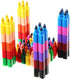 Leinuosen Stacking Crayons Stackable Buildable Crayons Colorful Crayon for School Office Supplies, 12 Colors (24 Pieces)...