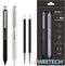 WRITECH Gel Pens Fine Point: Premium Metal Barrel Retractable 0.7mm Black Ink Pen 2ct with 2 Refills No Smear & Bleed Quick Dry Smooth Writing Sil...