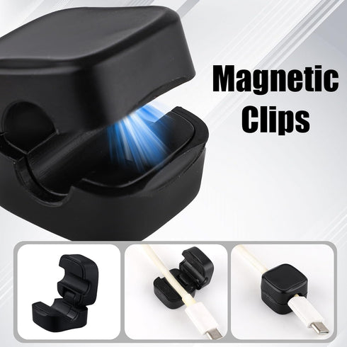 6pcs Magnetic Cable Management Clips, Self Adhesive Cord Organizer Holder, Desk Cable Management Cord Organizer Phone Charger Wire Holder Desk Cab...