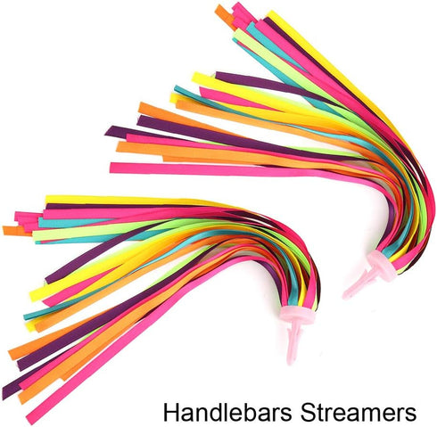 Pssopp 1 Pair Kid's Rainbow Bike Streamers Childrens Bike Streamers Grips Tassels Kids Bike Accessories(Multi Color)...
