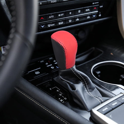 Compatible with DIY Genuine Leather Gear Shift Knob Cover Interior Accessories Protective Cover Decoration for Lexus ES 300h/350 GS 300 is NX 300h...