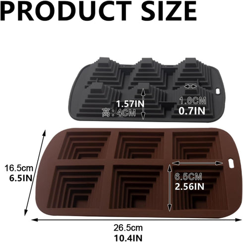 Silicone Chocolate Mold, Pyramid Shape Fondant Candy mould, Pudding Pan, Ice Trays, Bakeware Pastry Tools for Chocolate Cake Fruit Pie Jelly and D...